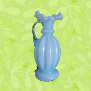 FENTON Blue Blown Glass Vase